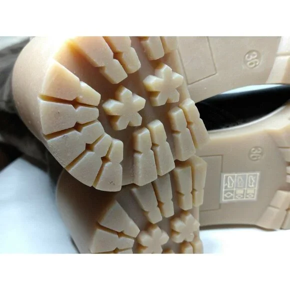 Katliu Womens Sz 36 US 5.5 Brown Side Zip Mid Calf Faux Wool Lined Heeled Boots - Picture 8 of 8